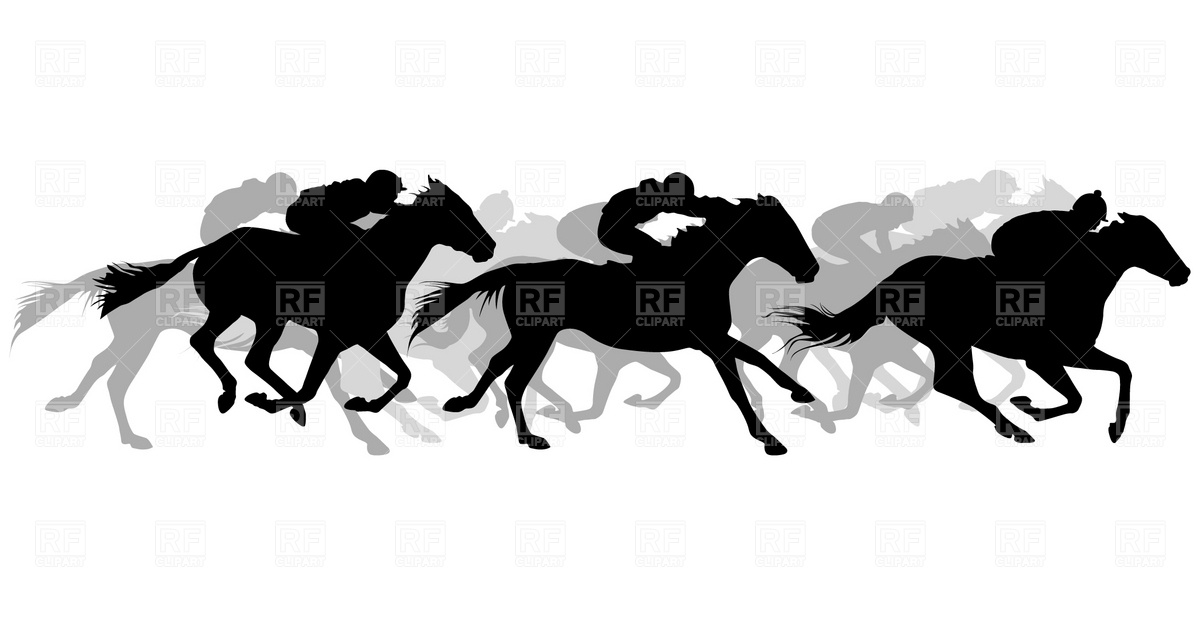 Flat Race   Running Horses Download Royalty Free Vector Clipart  Eps