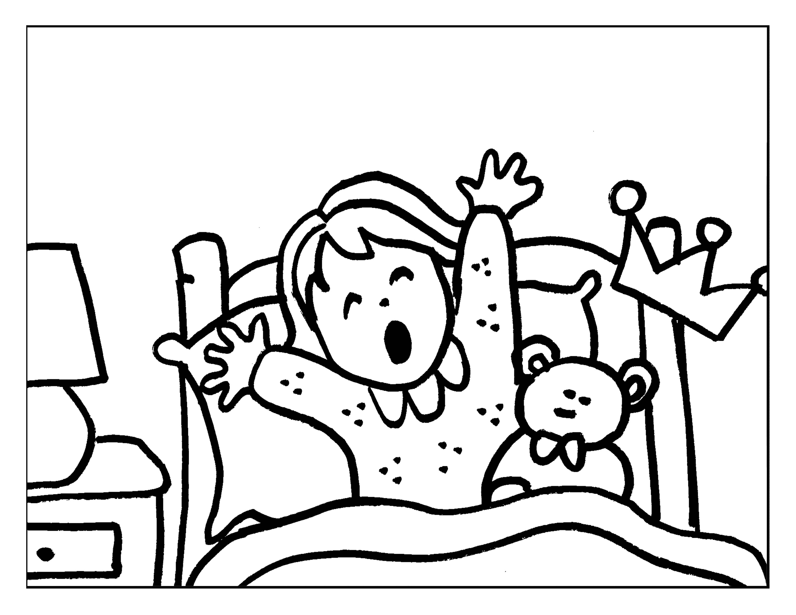 Kids Wake Up Clipart Black And White   Top Hd Images For Free
