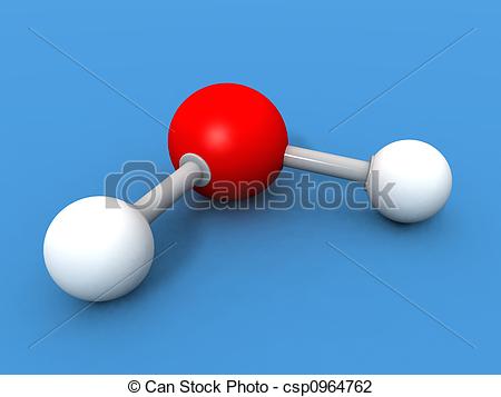 Molecule   A 3d Render Of A Water Molecule Csp0964762   Search Clipart    