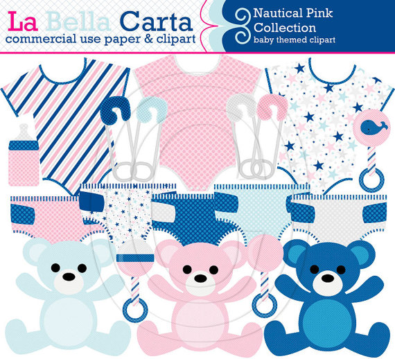 Nautical Pink Baby Clipart Baby Clipart For Scrapbooking Card