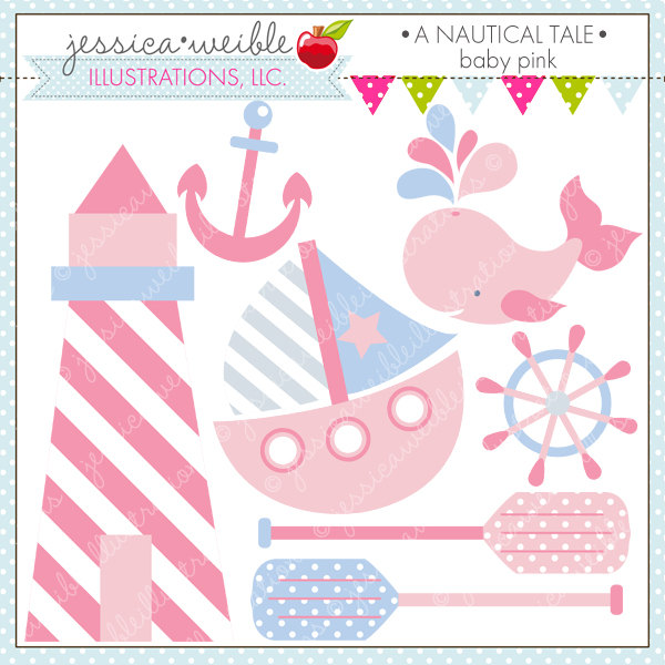 Nautical Tale Baby Pink Cute Digital Clipart By Jwillustrations