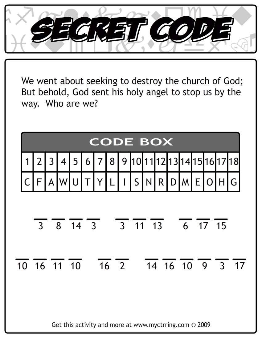 Secret Code Puzzles   My Ctr Ring