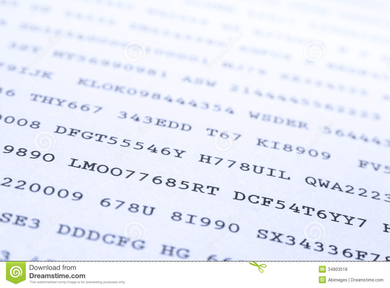 Secret Codes Printed On Paper  Narrow Depth Of Field Blue Toned
