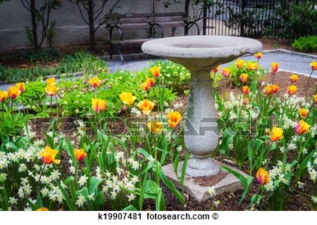 Stock Photography   Old Bird Bath In The Park  Fotosearch   Search    