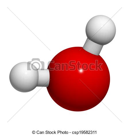 Water Molecule Chemical Structure  Atoms Are Represented As Spheres    