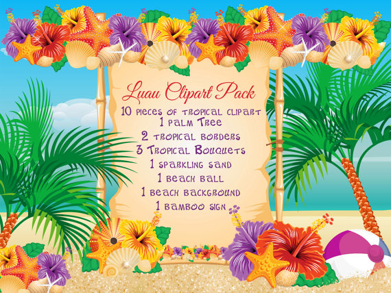 Beach Luau Clipart Pack