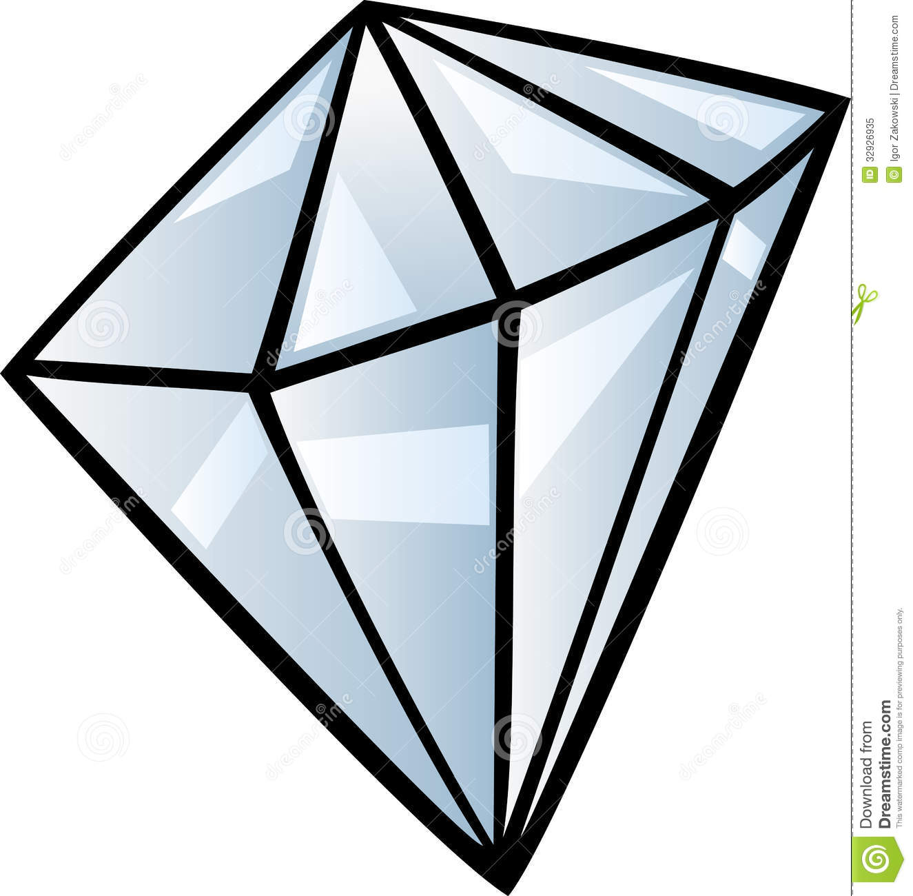 Cartoon Illustration Of Diamond Gem Stone Clip Art