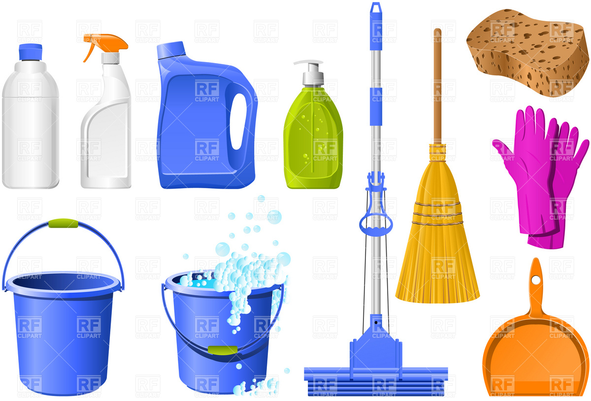 Cleaning Bottles And Washing Tools 4772 Download Royalty Free Vector    