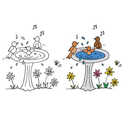 Click The Above Image To Grab This Cute New Freebie Birdies Bathing    