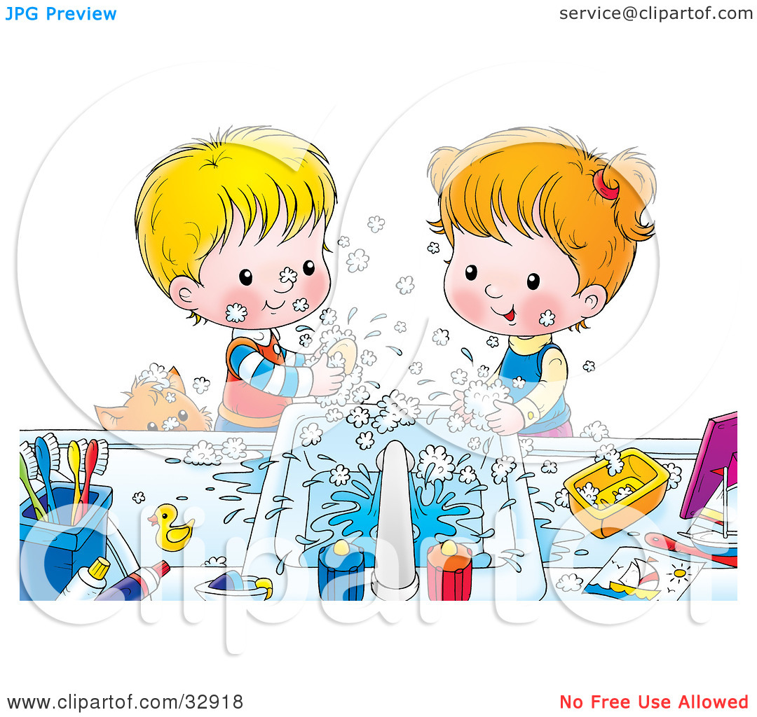 Clipart Illustration Of A Brother And Sister Making A Mess While
