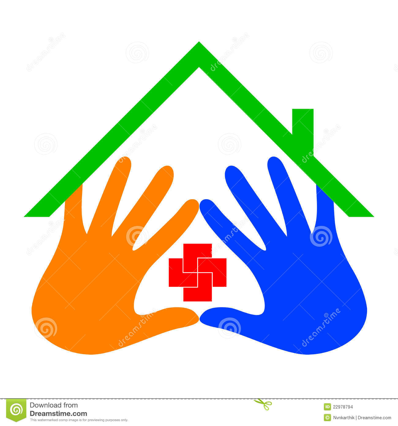 Illustration Of Care Home Logo Design Isolated On White Background