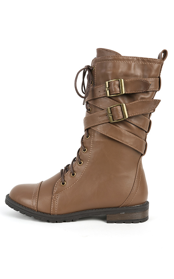 Light Brown Combat Boots With Buckle 0d2agmff Jpg