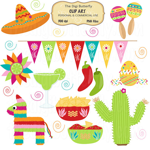 Ole Fiesta Clip Art Set   Cinco De Mayo   Personal And Commercial Use