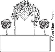 Roses Garden   Rose Garden With Trees And Arch Flowers Text   