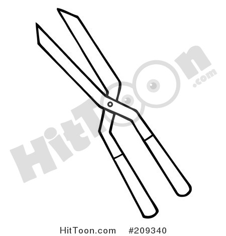 Royalty Free  Rf  Clipart Illustration Of Outlined Gardeners Pruners