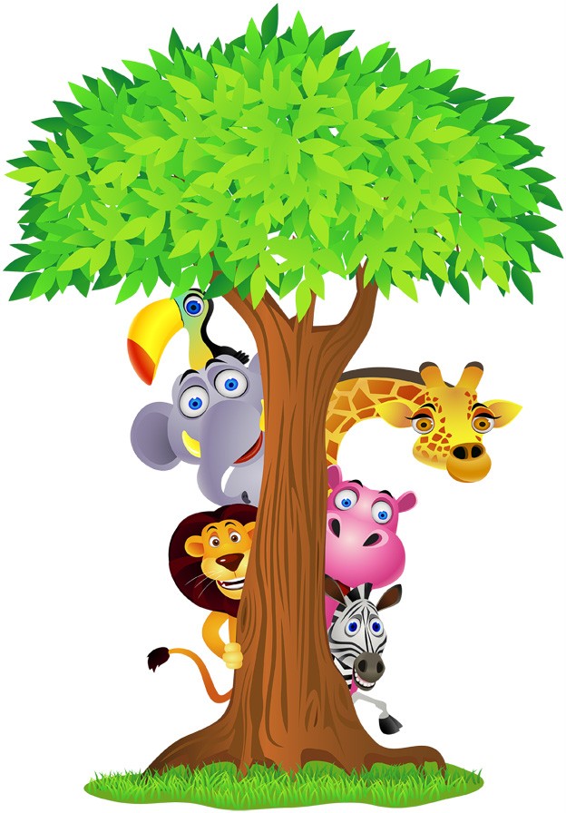 Safari Animals Tree Decal Removable Wall Sticker Decor Art Nursery