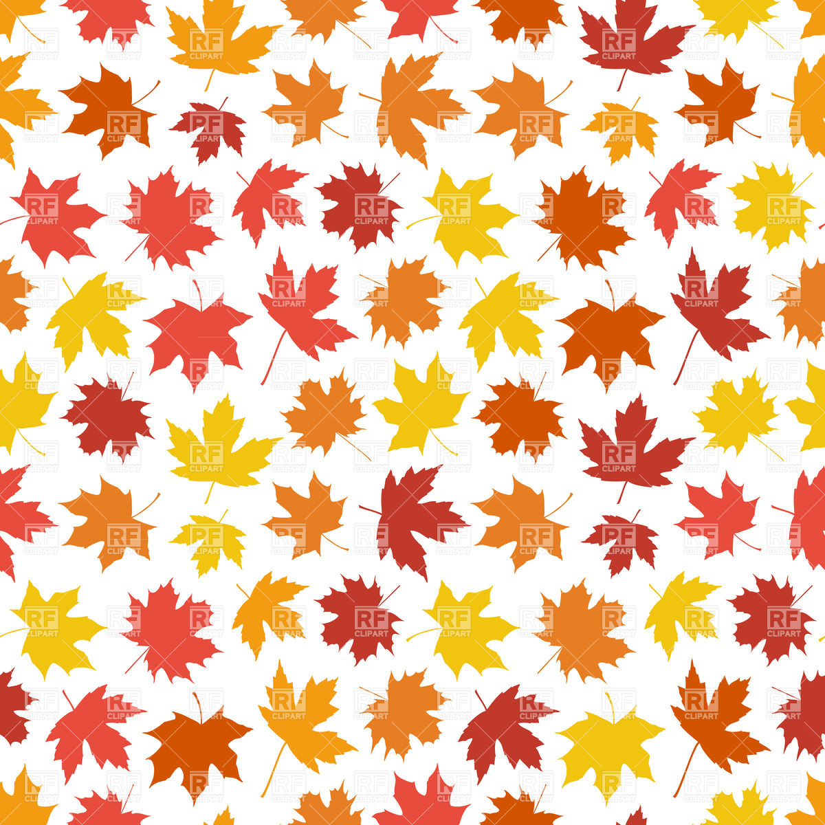Seamless Autumn Background With Maple Leaves Silhouettes 28346
