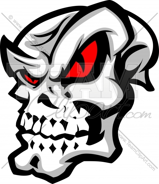 Skull With Red Eyes Logo Design 0923 This Cartoon Skull Clipart Image