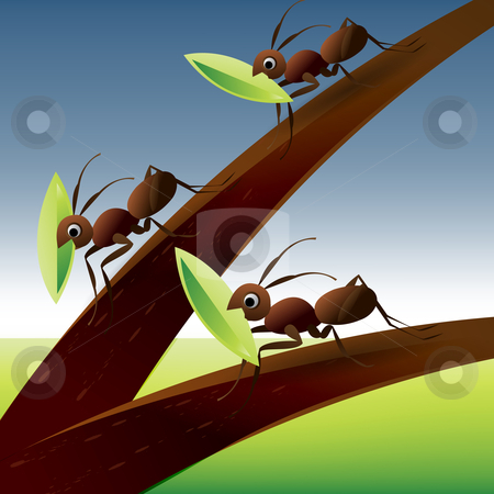 Team Work Spirit Stock Vector Clipart Team Work Spirit Set Of Ants