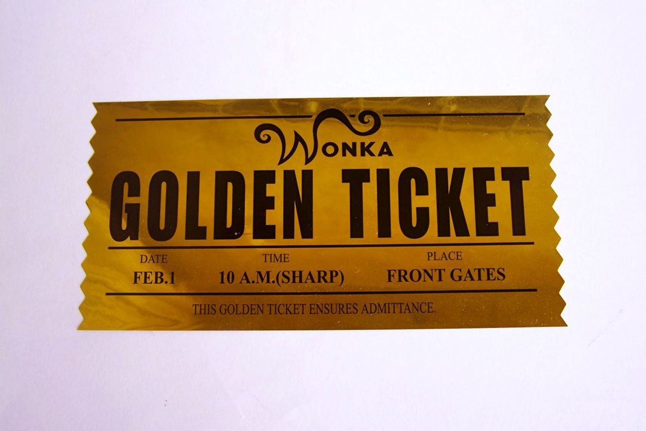 Willy Wonka Golden Ticket Tags  Willy Wonka   Golden