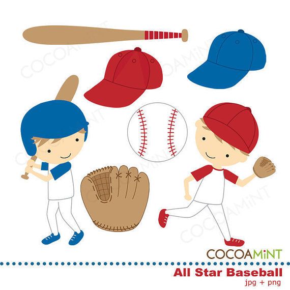 All Star Baseball Clipart By Cocoamint On Etsy  4 00   Clipart