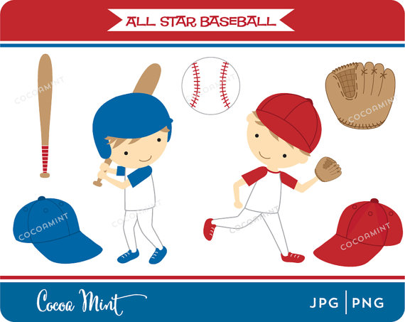 All Star Baseball Clipart By Cocoamint On Etsy