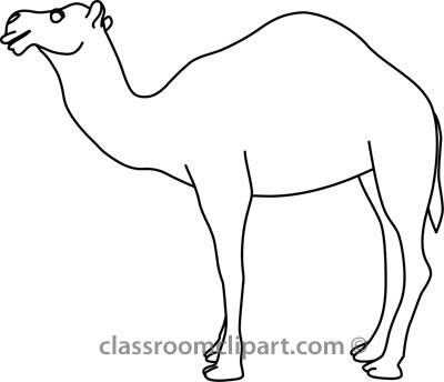 Animals   Camel 31412 03 Outline   Classroom Clipart