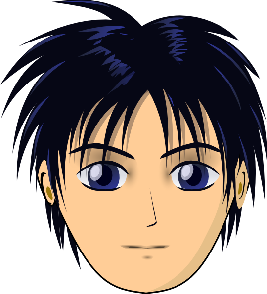 Asian Anime Boy Head Clip Art At Clker Com   Vector Clip Art Online