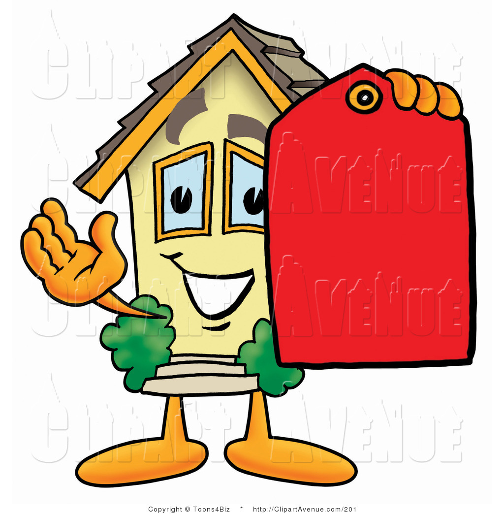 Avenue Clipart Home Mascot Cartoon Character Holding Blank Sign