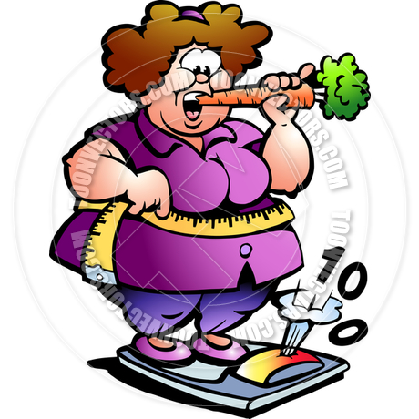Cartoon Fat Lady On Scale By Poul Carlsen   Toon Vectors Eps  63822