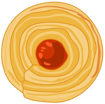 Clip Art Of A Danish Pastry Or Sweet Roll With A Red Center