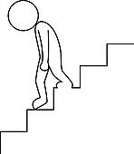 Clipart Of Sad Businessman Walking Downstairs K14630641   Search Clip    