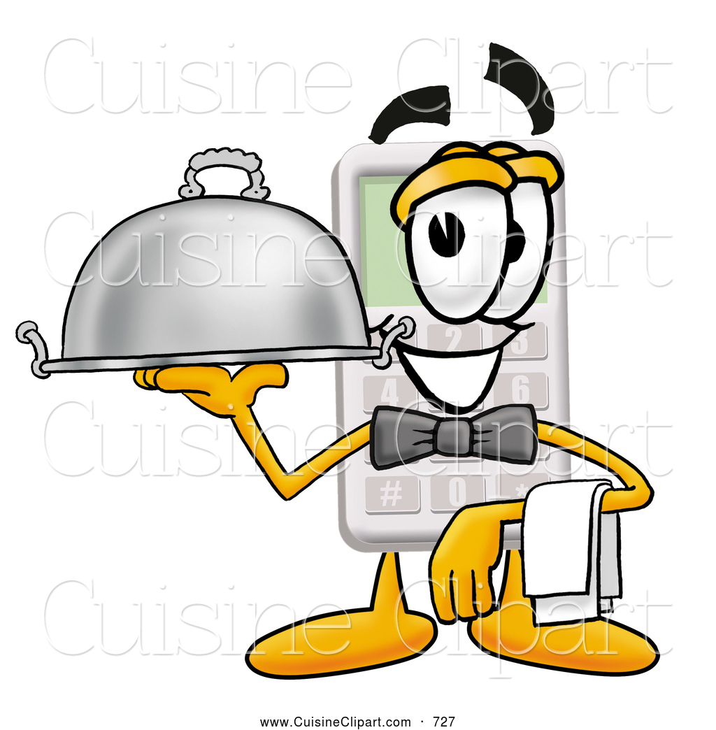 Cuisine Clipart Of A Friendly Calculator Mascot Cartoon Character