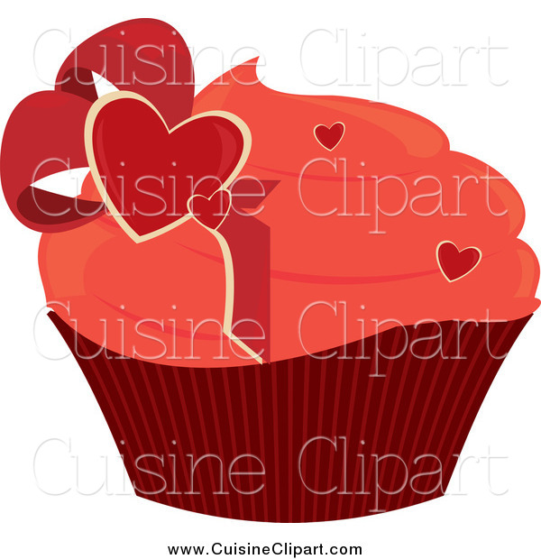 Cuisine Clipart Of A Valentine Heart Cupcake By Randomway    9008