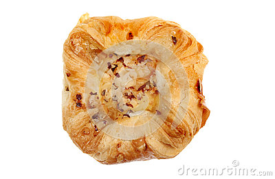 Danish Pastry Viewed From Above Isolated Against White
