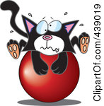 Free Rf Clip Art Illustration Of A Cartoon Tuxedo Kitten On A Ball