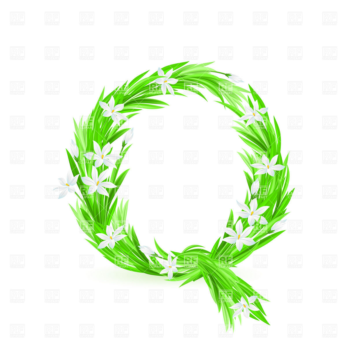 Grass And Spring Flowers Font Letter Q Signs Symbols Maps Download
