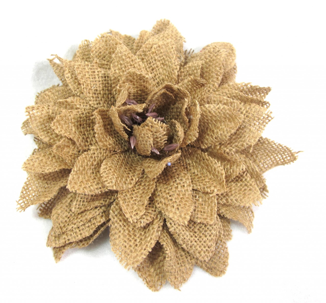 Hairflowers Net Rustic Brown Burlap Dahlia Hair Flower Clip And Pin