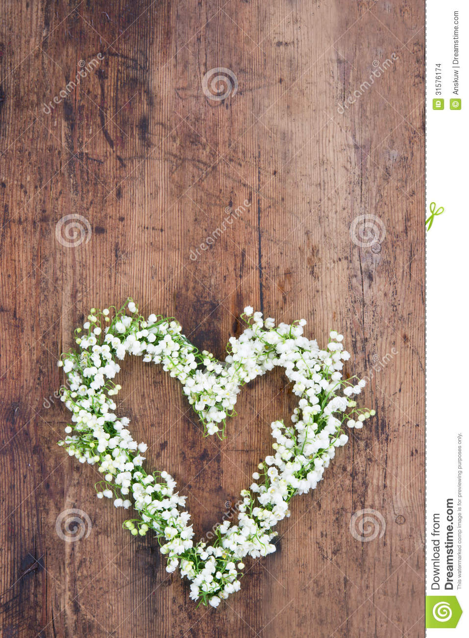 Heart Shaped Flower Wreath On Rustic Background Stock Images   Image