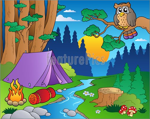 Illustration Of Cartoon Forest Landscape 5  Vector Clip Art To