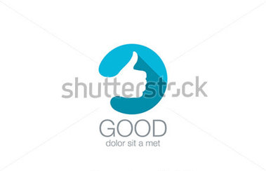Ok Like Hand Sign Vector Logo Design Flat Long Shadow Icon Style With