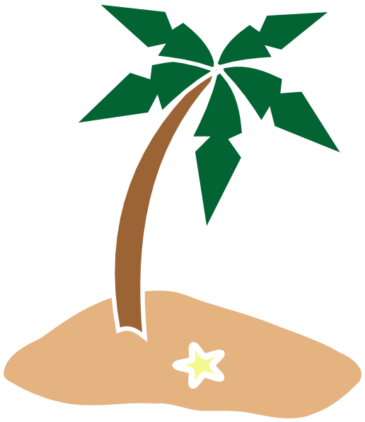 Palm Tree On Island Clip Art At Clker Com   Vector Clip Art Online