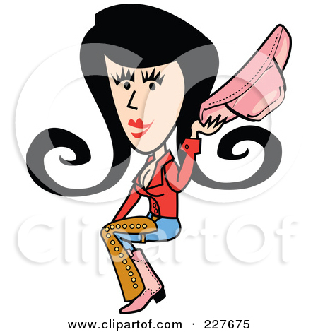 Royalty Free  Rf  Clipart Illustration Of A Retro Cowgirl Woman