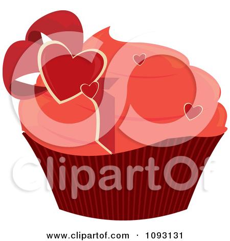 Royalty Free  Rf  Valentine Cupcake Clipart Illustrations Vector