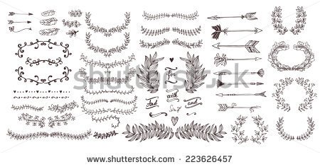 The Set Of Hand Drawn Vector Decorative Elements For Your Design    