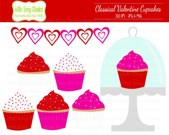 Valentine Clipart Valentine Digital Clipart Cupcake Clipart Bakery    