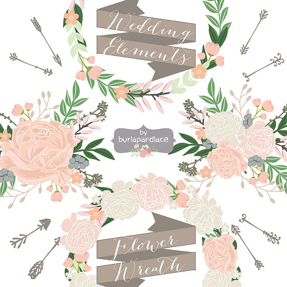 Vector Rustic Flower Wedding Invitation Clipart Rustic Country