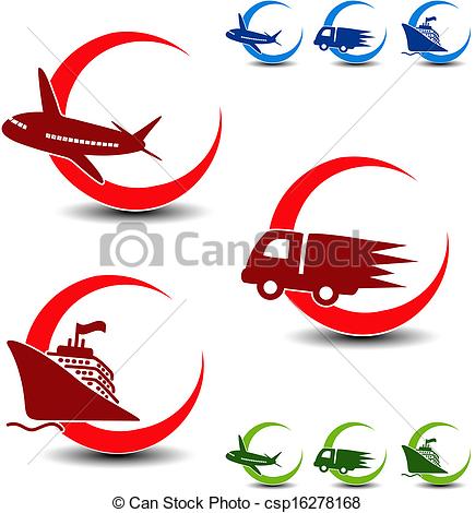 Vector   Vector Shipping Delivery Symbols   Car Ship Plane   Stock
