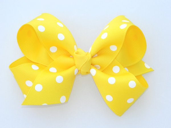 Yellow Hair Bow Clip Art Yellow   White Polka Dots