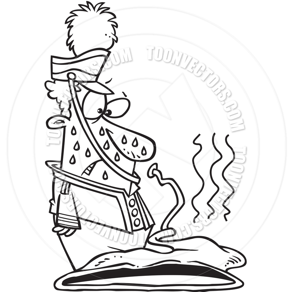 Cartoon Marching Band Heat  Black And White Line Art
